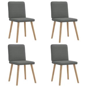 vidaXL Eetkamerstoelen 4 st stof donkergrijs