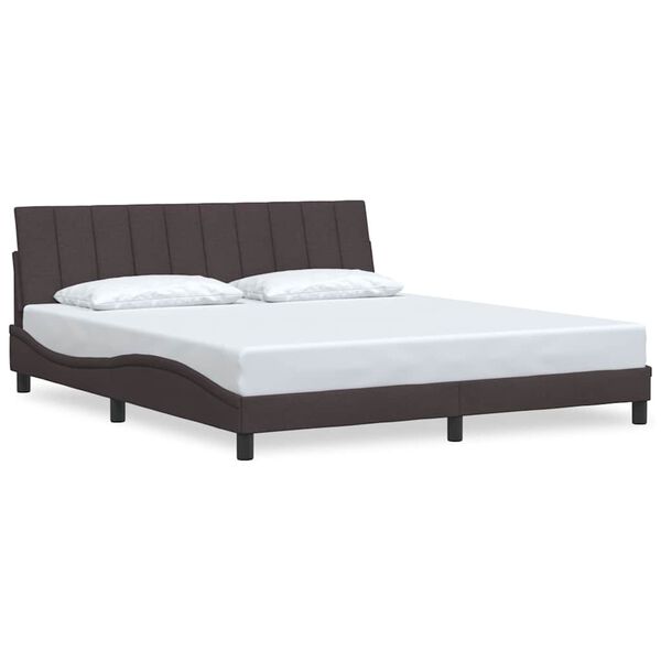 vidaXL Bedframe zonder matras "Hanko" stof donkerbruin 180x200 cm