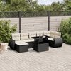 vidaXL 8-delige Loungeset met kussens poly rattan zwart