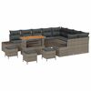 vidaXL Tuinbankenset met kussen 13 pcs Grijs poly rattan