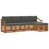 vidaXL Sofa-Sets 5 pcs Natuurlijk en Antraciet Massief Acaciahout