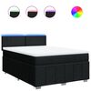 vidaXL Boxspring met matras stof zwart 160x200 cm