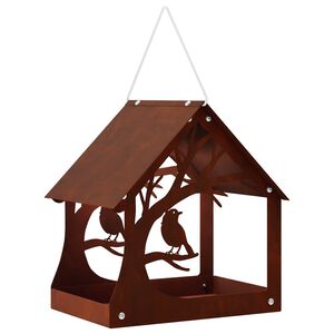 vidaXL Hangend vogelvoederhuisje weervast staal Roestkleurig