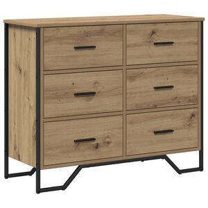 vidaXL Ladekast 6-Lade Artisan Eiken 91 x 35,5 x 74,5 cm