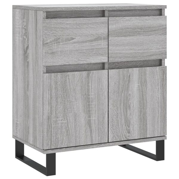 vidaXL Dressoir 60x35x70 cm bewerkt hout grijs sonoma eikenkleurig
