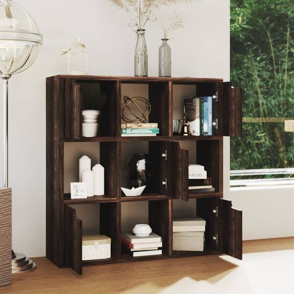vidaXL Boekenkast 88,5x27,5x88 cm bewerkt hout gerookt eiken
