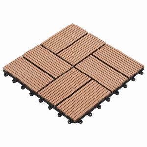 vidaXL Terras Tegel 11 pcs Bruin 30 x 30 cm WPC