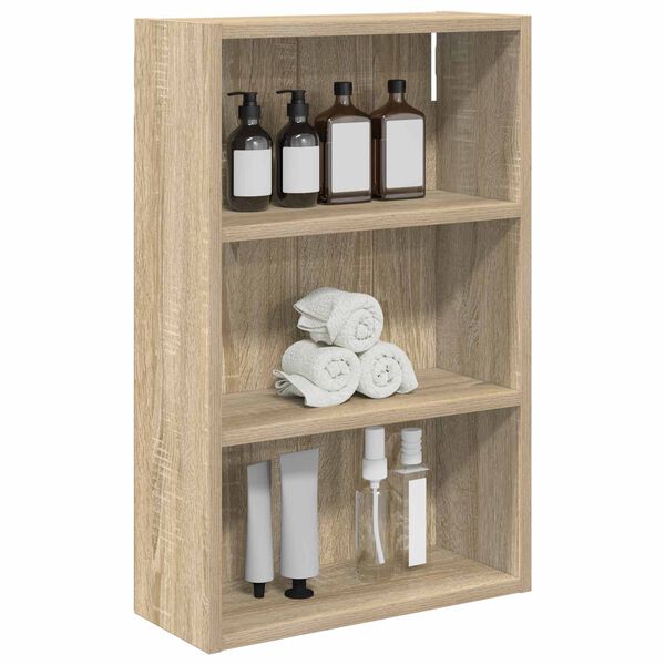 vidaXL Badkamer wandkast met plank Sonoma Eiken 40 x 16 x 62,5 cm