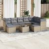 vidaXL 10-delige Loungeset met kussens poly rattan beige