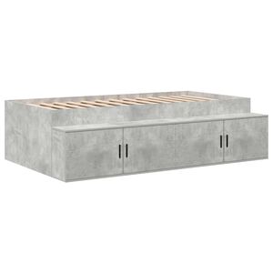 vidaXL Bedframe met lade Beton Grijs 90 x 200 cm Bewerkt hout