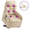 vidaXL Sta-op-massagestoel elektrisch verstelbaar microvezelstof beige