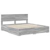 vidaXL Bedframe met hoofdeinde Grijs Sonoma 200 x 200 cm Bewerkt hout