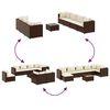 vidaXL 8-delige Loungeset met kussens poly rattan bruin