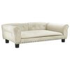 vidaXL Hondenmand 95x55x30 cm fluweel cr&egrave;mekleurig