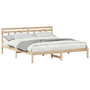 vidaXL Bedframe Bruin 200 x 200 cm Massief grenenhout