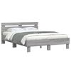 vidaXL Bedframe met hoofdeinde en LED grijs sonoma eiken 120x190 cm
