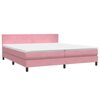 vidaXL Boxspring met matras fluweel roze 180x210 cm