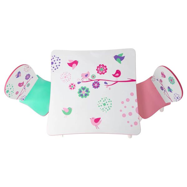 Amigo tafel en stoelen Vogel 63 x 63 x45 cm wit