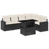 vidaXL 7-delige Loungeset met kussens poly rattan zwart