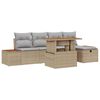 vidaXL Tuinbankenset 6 st Beige poly rattan