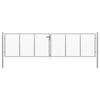vidaXL Tuinpoort gegalvaniseerd staal 400x100 cm zilver