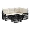 vidaXL Tuinbankenset 5 st Zwart poly rattan