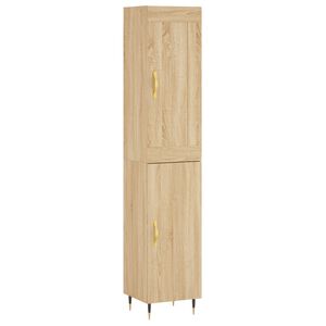 vidaXL Hoge kast 34,5x34x180 cm bewerkt hout sonoma eikenkleurig
