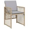 vidaXL 9-delige Tuinset met kussens poly rattan gemengd beige