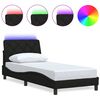 vidaXL Bedframe met LED zonder matras 90x200 cm stof zwart