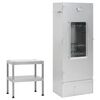 vidaXL BBQ-rookoven met tafel gegalvaniseerd staal