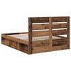 vidaXL Bedframe met hoofdeinde Oudhout 160 x 200 cm Massief grenenhout