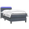 vidaXL Boxspring met matras en LED fluweel donkergrijs 80x220 cm