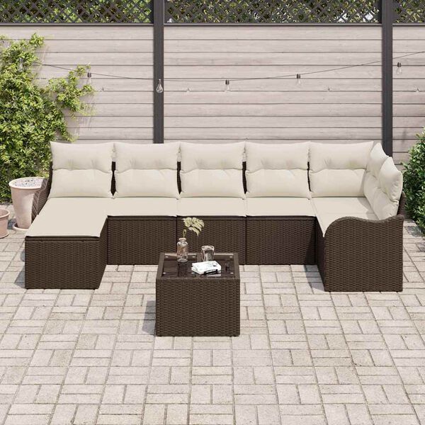 vidaXL Tuin Sofa Set Bruin poly rattan