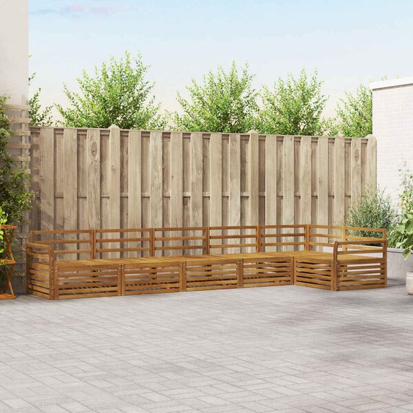 vidaXL Buiten bankenset 6 pcs Naturel Massief Acaciahout