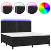 vidaXL Boxspring met matras en LED fluweel zwart 200x200 cm