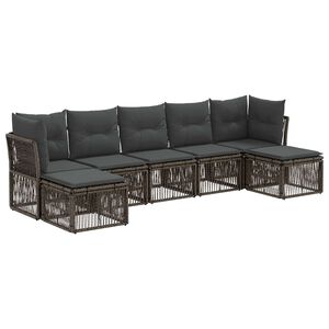 vidaXL Tuinbankenset 7 st Grijs poly rattan