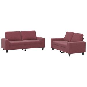 vidaXL 2-delige Loungeset stof wijnrood