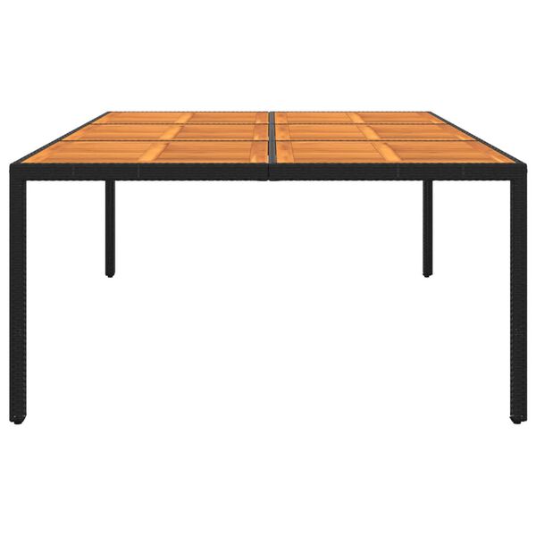vidaXL Tuintafel 200x150x75 cm acaciahout en poly rattan zwart