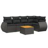 vidaXL 6-delige Loungeset met kussens poly rattan zwart