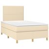 vidaXL Boxspring met matras stof cr&egrave;mekleurig 120x190 cm