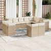 vidaXL 12-delige Loungeset met kussens poly rattan beige