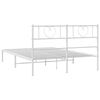 vidaXL Bedframe met hoofdbord metaal wit 150x200 cm
