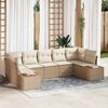 vidaXL Tuin Sofa Set met kussen 7 pcs Beige poly rattan