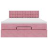 vidaXL Ottoman bed met matras 140x190cm fluweel roze