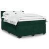 vidaXL Boxspring met matras fluweel donkergroen 140x190 cm