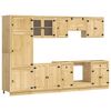 vidaXL Kast SKI 9 st HoningBruin Massief grenenhout