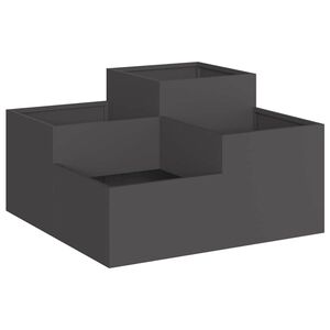 vidaXL Plantenbak Zwart 80 x 80 x 48 cm Staal