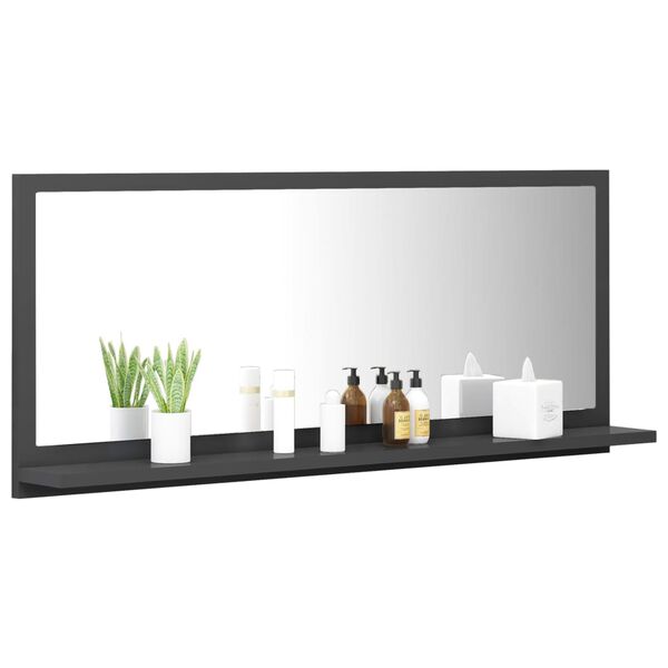 vidaXL Badkamerspiegel 90x10,5x37 cm spaanplaat grijs
