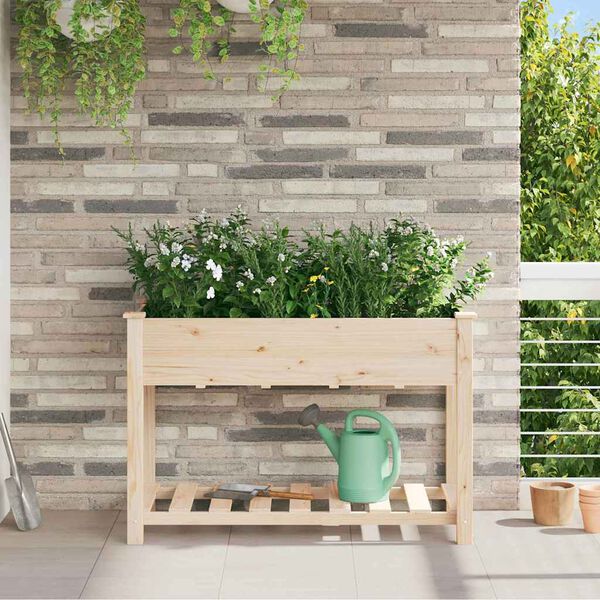 vidaXL Tuin Bloempot Beige 115 x 59 x 76,5 cm Massief Vurenhout
