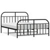 vidaXL Bedframe met hoofd- en voeteneinde metaal zwart 183x213 cm